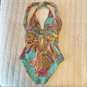 Trina Turk one piece swimsuit size 2/4 EUC